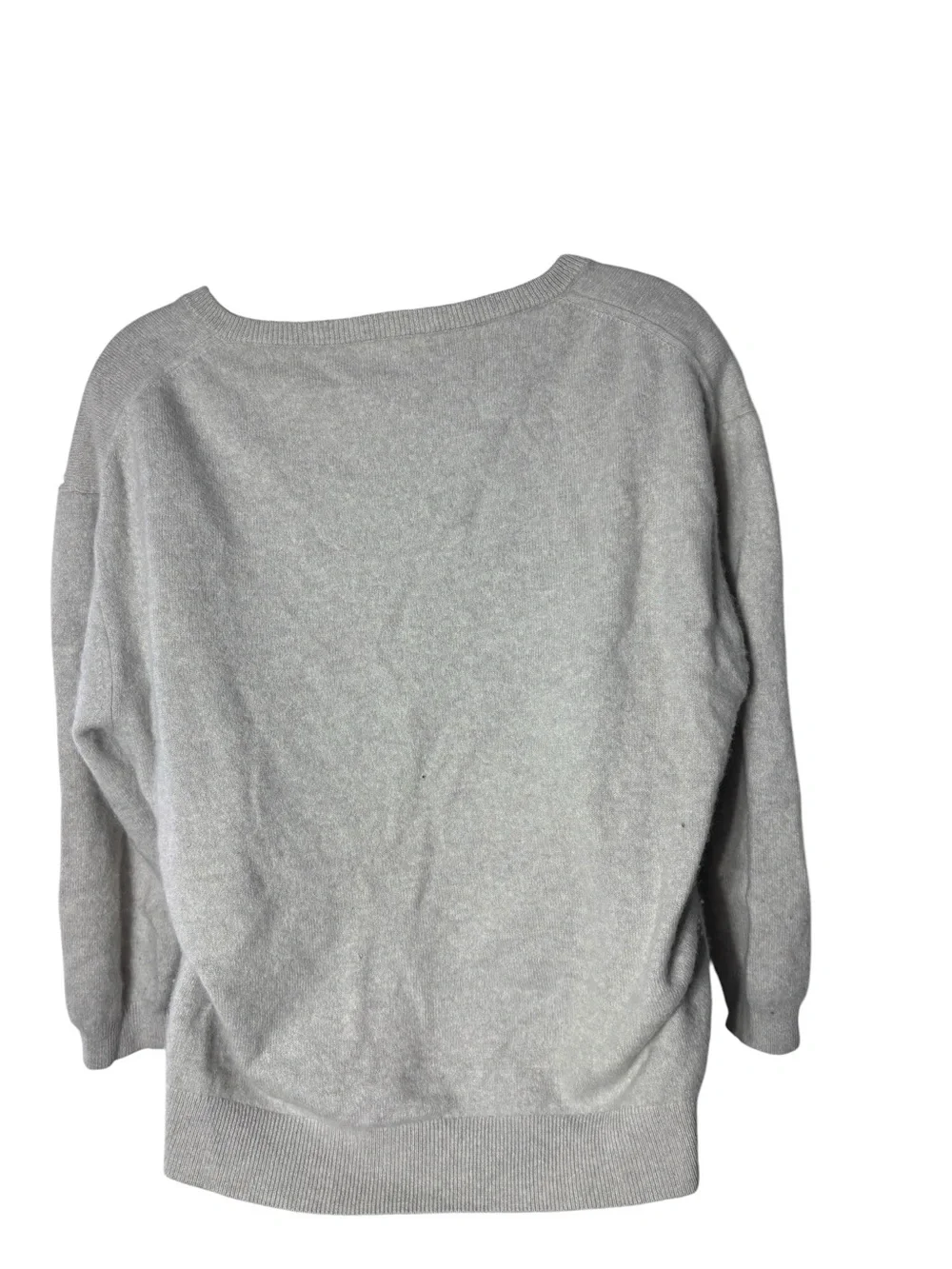 J crew women’s medium 100% cashmere v neck relaxed sweater gray capsule minimal